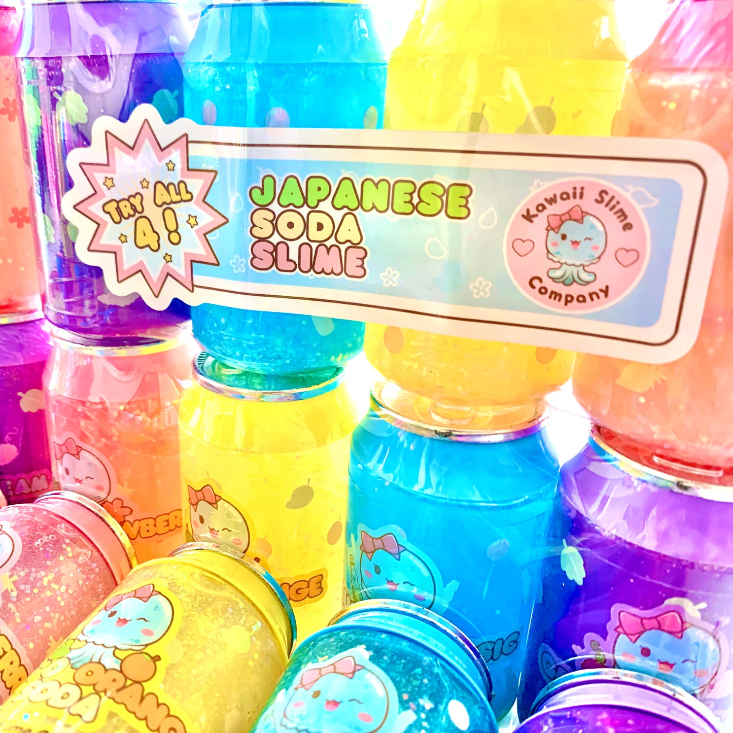 Kawaii Soda Slime 4 Pack
